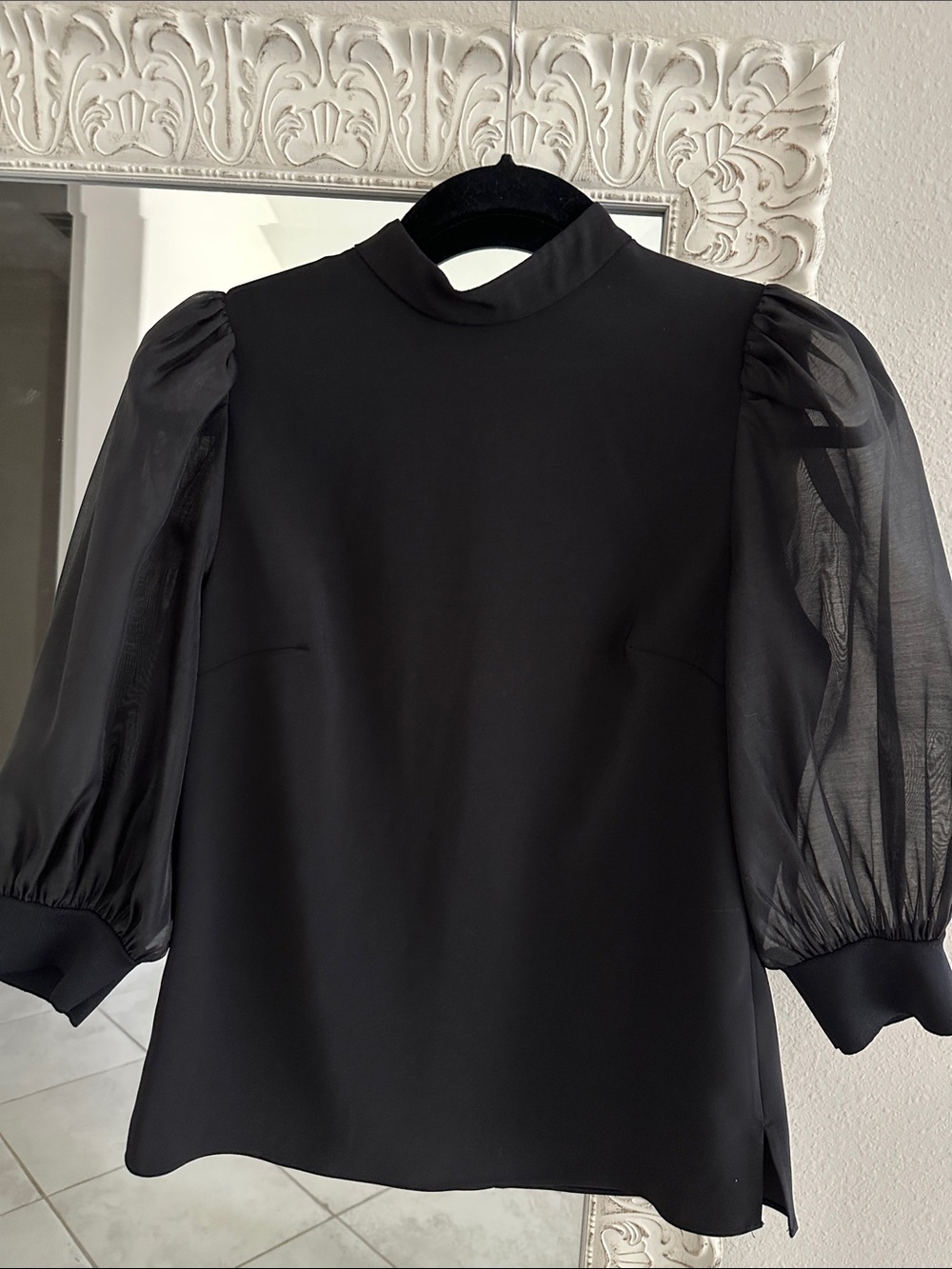 Ted Baker Black Micaeli Puff-Sleeve Top 0
